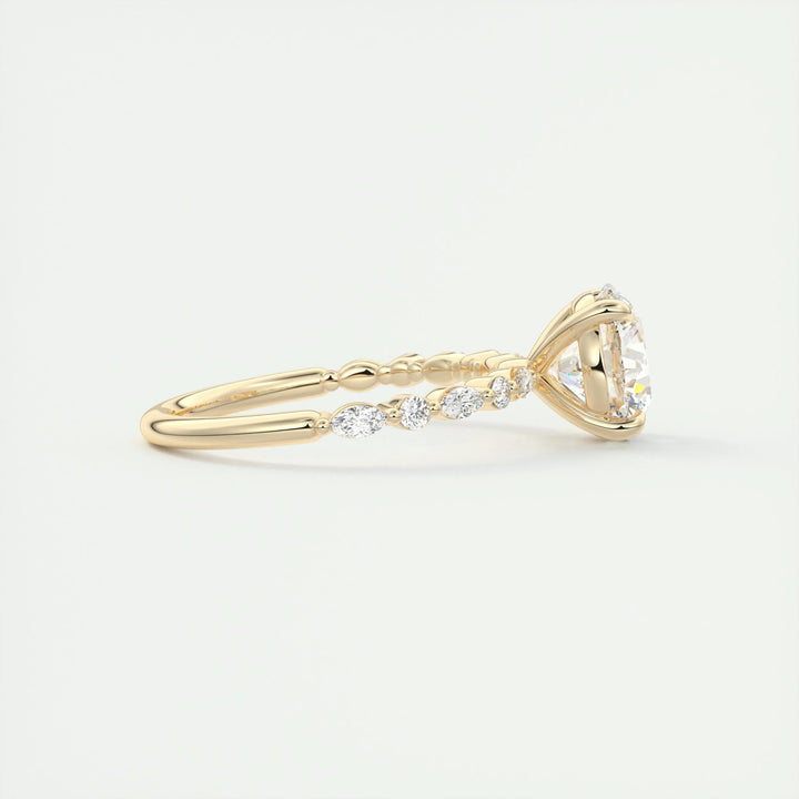 2ct Round F - VS1 Lab Grown Diamond Pave Engagement Ring - Doozy Diamonds