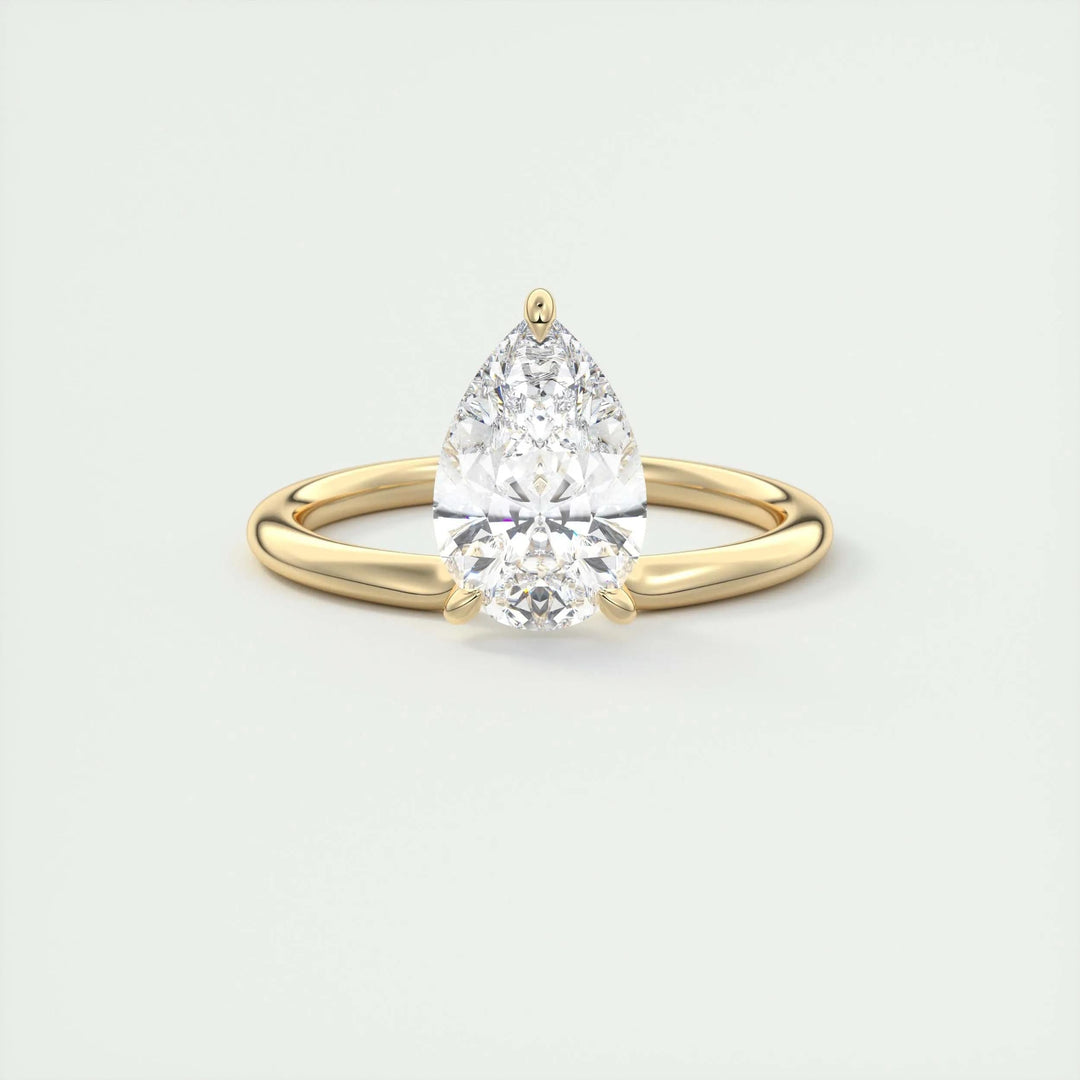 2ct Pear Shaped F - VS1 Lab Grown Diamond Solitaire Engagement Ring - Doozy Diamonds