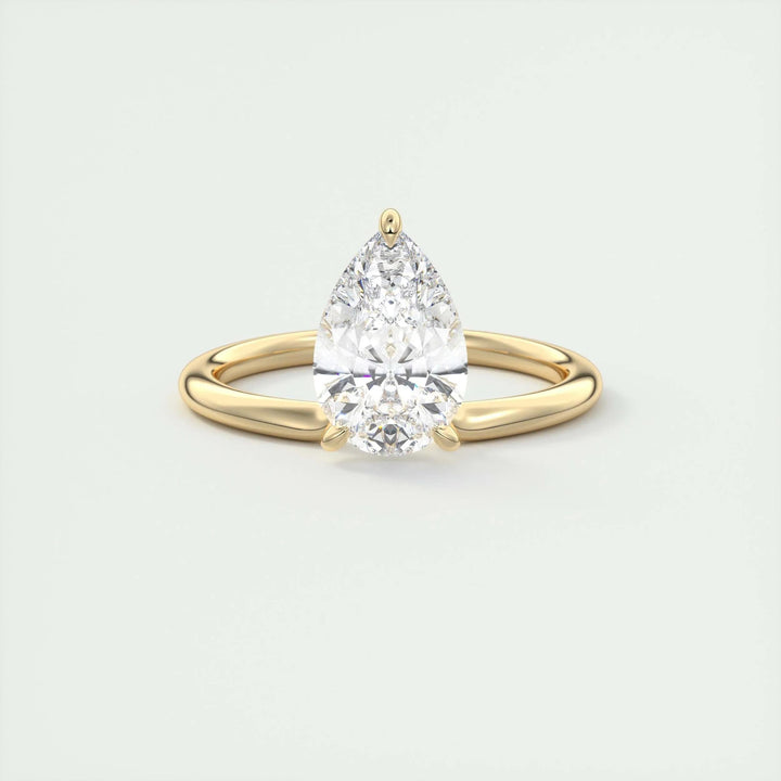 2ct Pear Shaped F - VS1 Lab Grown Diamond Solitaire Engagement Ring - Doozy Diamonds
