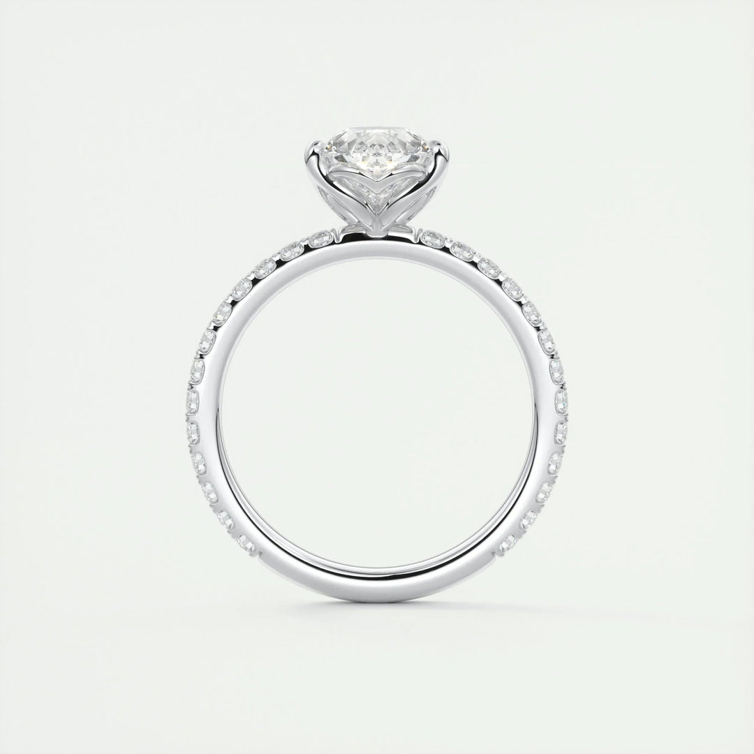 2ct Pear F - VS1 Diamond Pave Engagement Ring - Doozy Diamonds