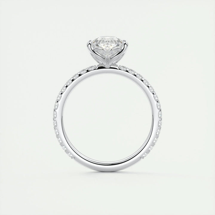 2ct Pear F - VS1 Diamond Pave Engagement Ring - Doozy Diamonds