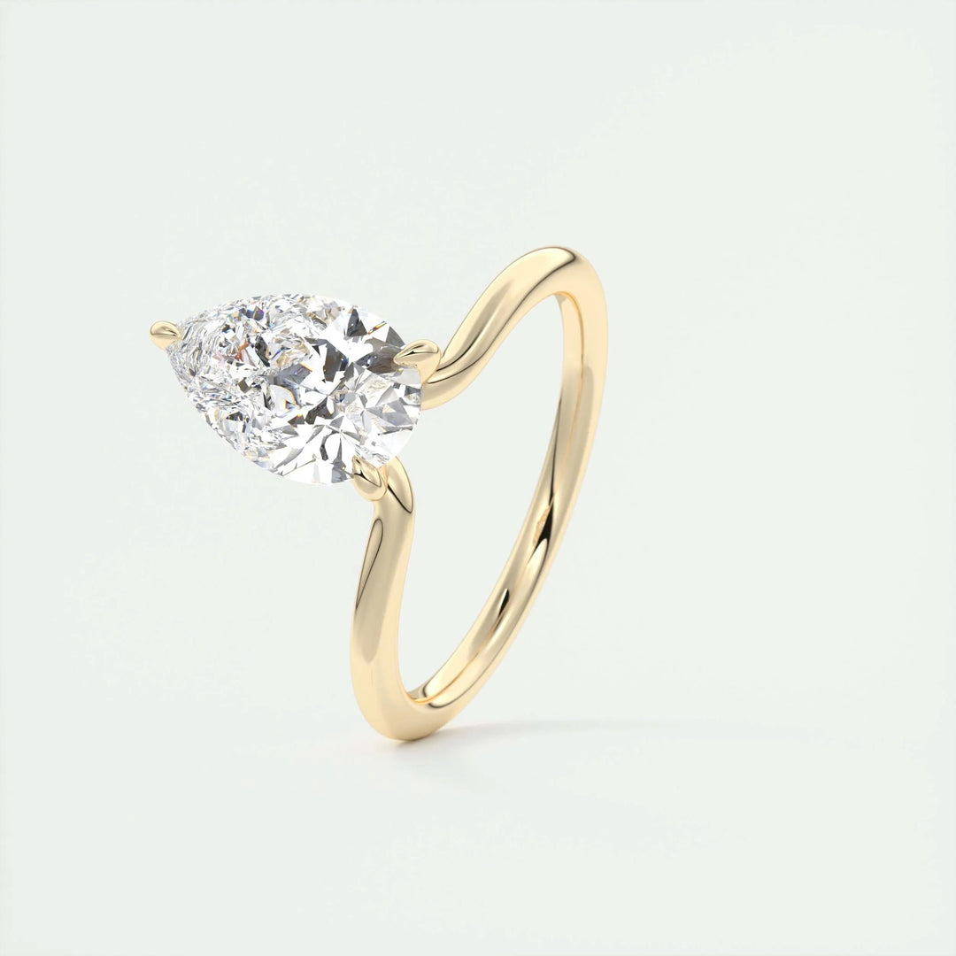 2ct Pear Shaped F - VS1 Lab Grown Diamond Solitaire Engagement Ring - Doozy Diamonds