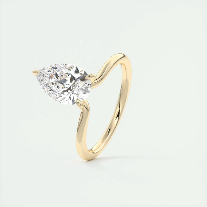 2ct Pear Shaped F - VS1 Lab Grown Diamond Solitaire Engagement Ring - Doozy Diamonds