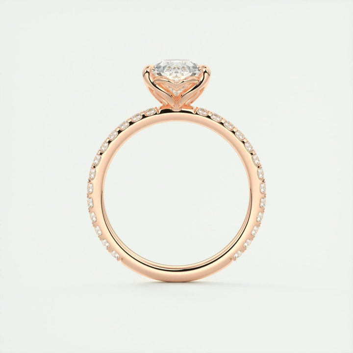 2ct Pear F - VS1 Diamond Pave Engagement Ring - Doozy Diamonds