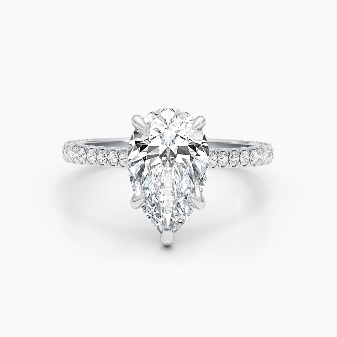 pear shaped lab grown diamond ring