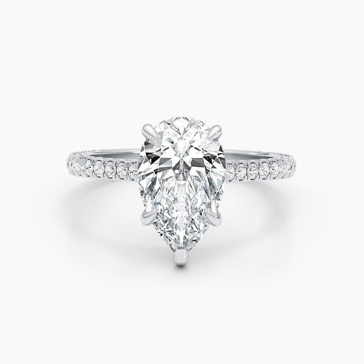 pear shaped lab grown diamond ring