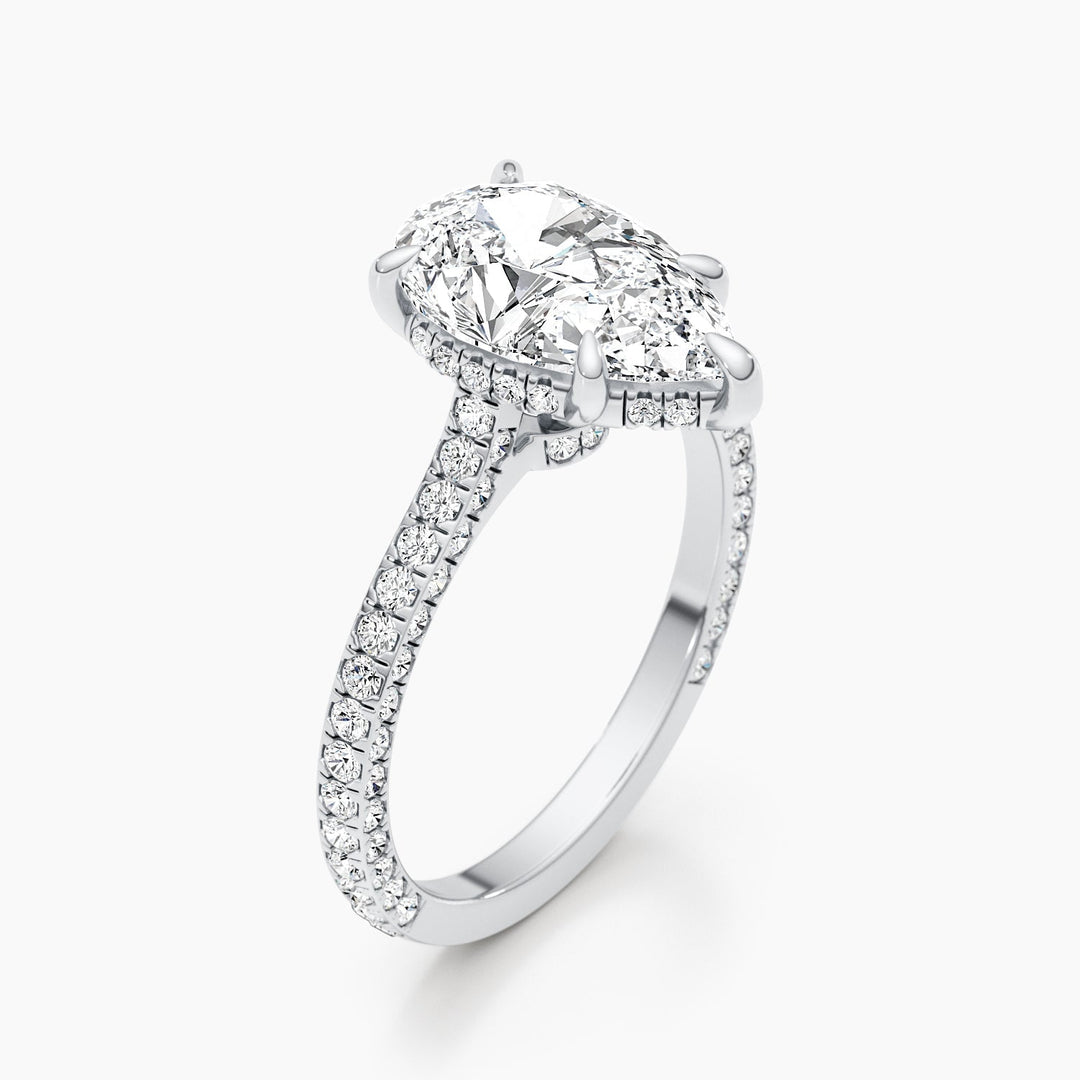 pear shaped lab grown diamond ring