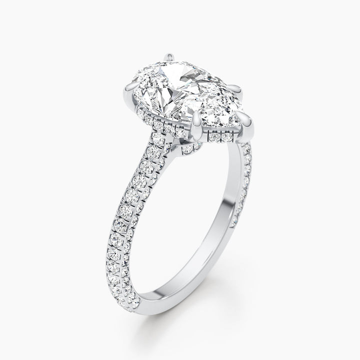 pear shaped lab grown diamond ring