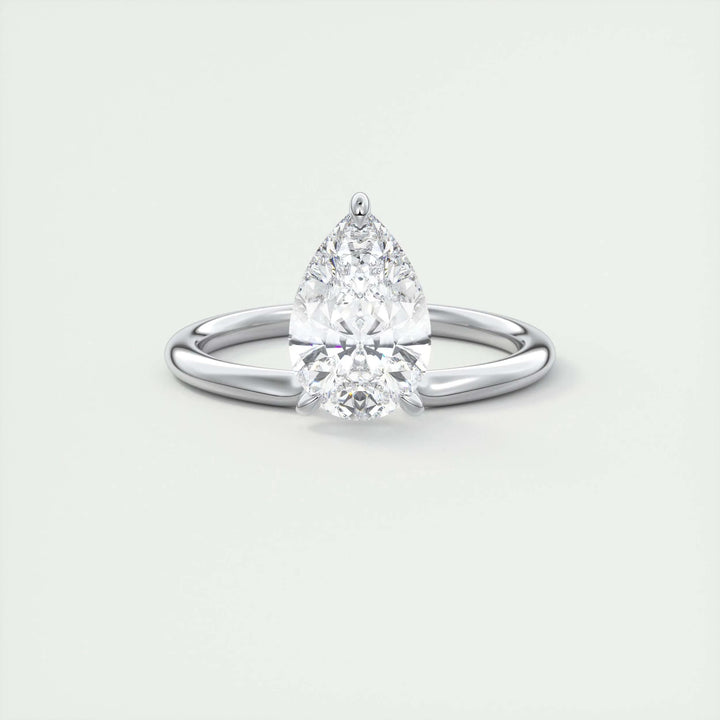 2ct Pear Shaped F - VS1 Lab Grown Diamond Solitaire Engagement Ring - Doozy Diamonds