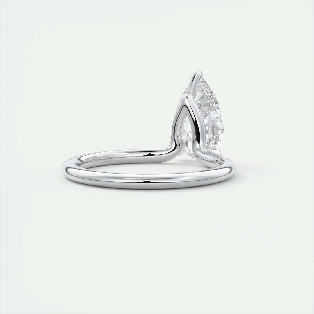 2ct Pear Shaped F - VS1 Lab Grown Diamond Solitaire Engagement Ring - Doozy Diamonds