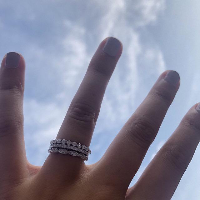 1.5mm Round Brilliant Cut Unique Vintage Stacking Wedding Band