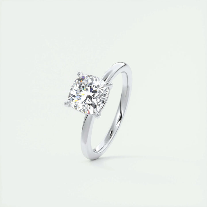 2ct Cushion F - VS1 Lab Grown Diamond Solitaire Engagement Ring - Doozy Diamonds