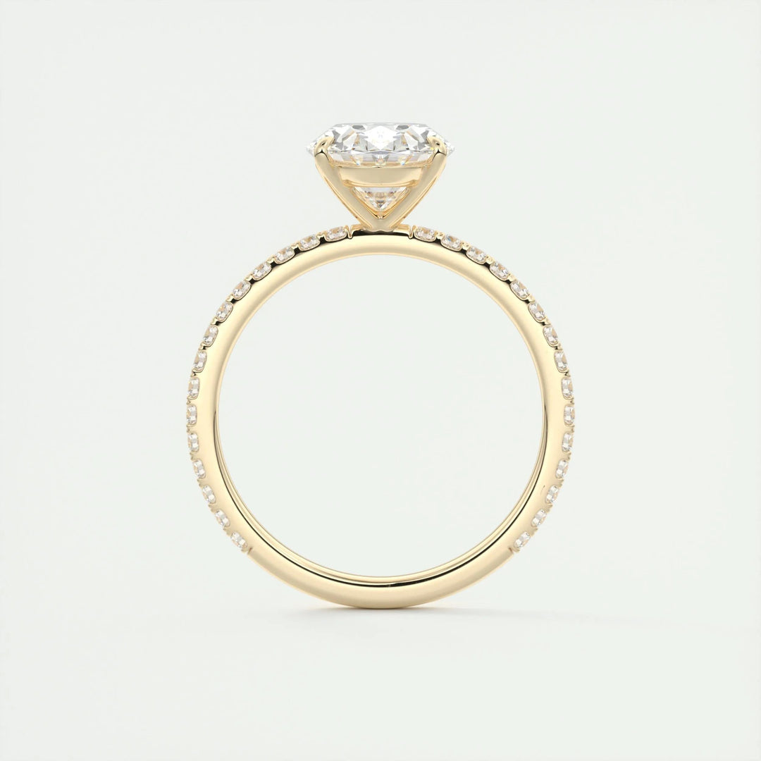 2ct Oval F - VS1 Lab Grown Diamond Pave Engagement Ring - Doozy Diamonds