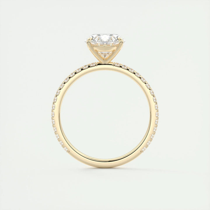2ct Oval F - VS1 Lab Grown Diamond Pave Engagement Ring - Doozy Diamonds