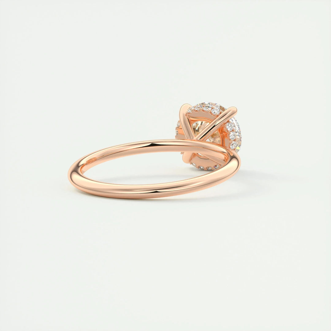 2ct Round F - VS1 Lab Grown Diamond Hidden Halo Engagement Ring - Doozy Diamonds
