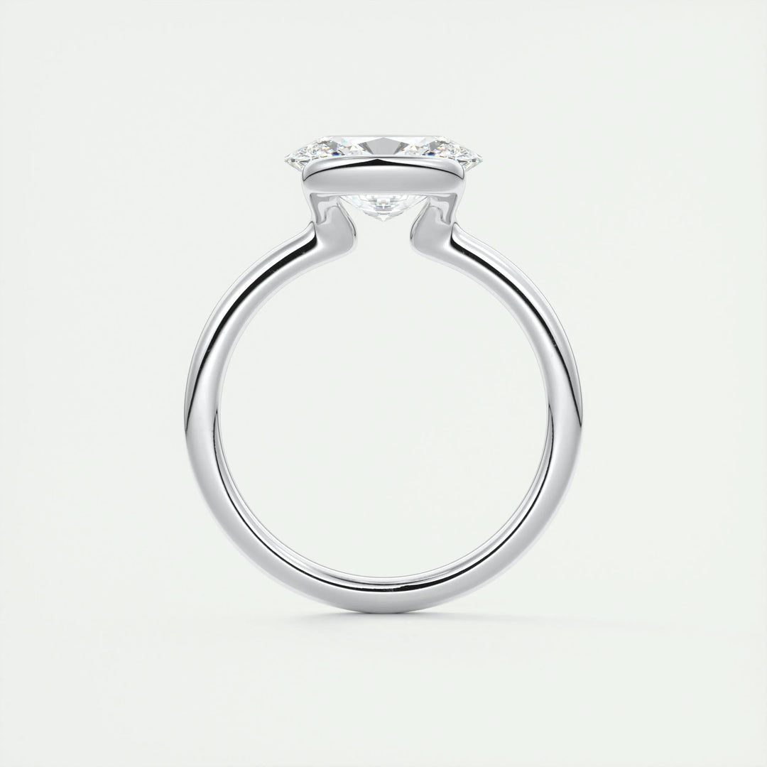 2ct Oval Cut Unique Bezel Lab Grown Diamond Solitaire Engagement Ring - Doozy Diamonds