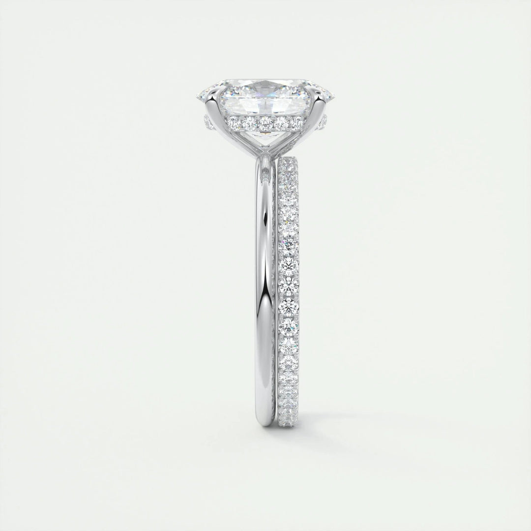 2ct Oval F - VS1 Lab Grown Diamond Hidden Halo Engagement Ring - Doozy Diamonds