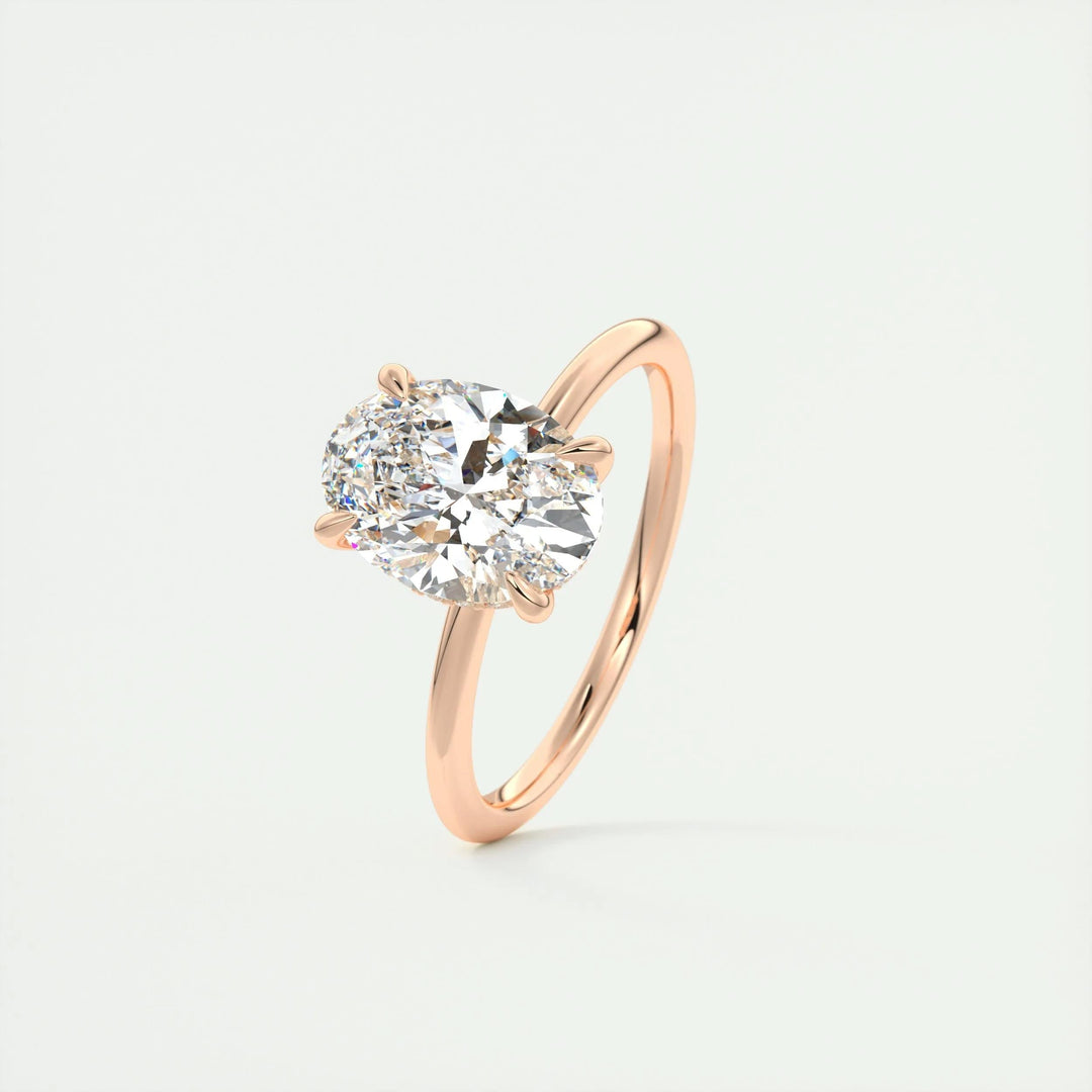 2ct Oval F - VS1 Lab Grown Diamond Hidden Halo Engagement Ring - Doozy Diamonds