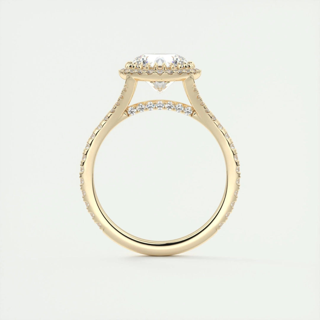 2ct Round Cut Halo F - VS1 Lab Grown Diamond Engagement Ring - Doozy Diamonds