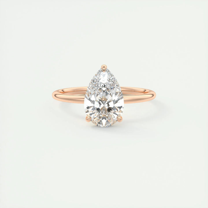 2ct Pear F - VS1 Lab Grown Diamond Solitaire Engagement Ring - Doozy Diamonds