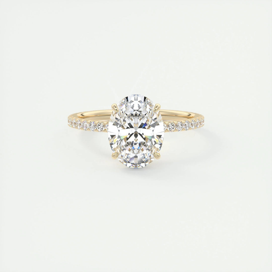 2ct Oval F - VS1 Lab Grown Diamond Pave Engagement Ring - Doozy Diamonds