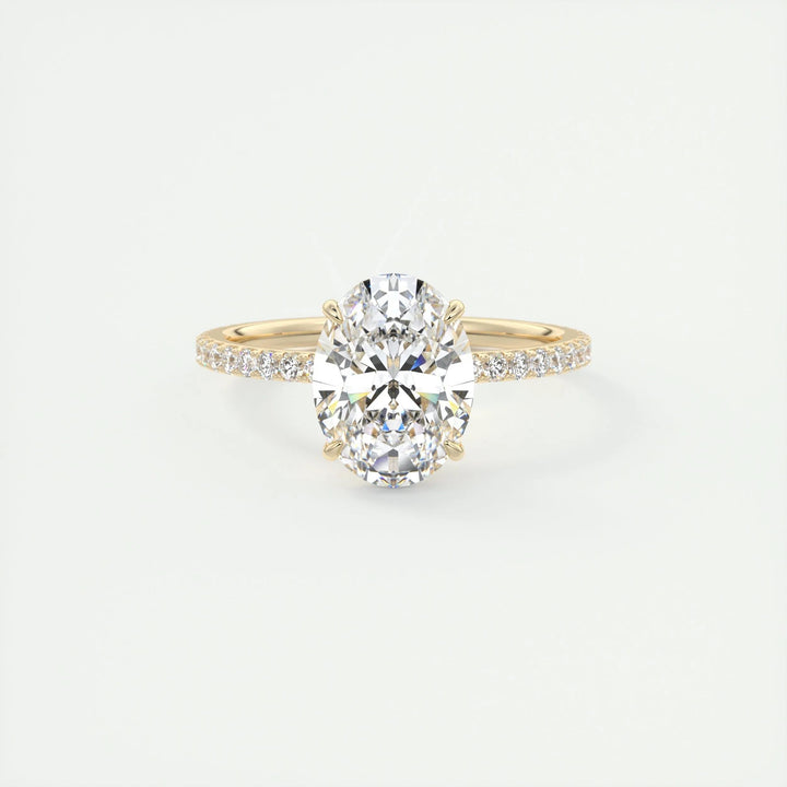 2ct Oval F - VS1 Lab Grown Diamond Pave Engagement Ring - Doozy Diamonds