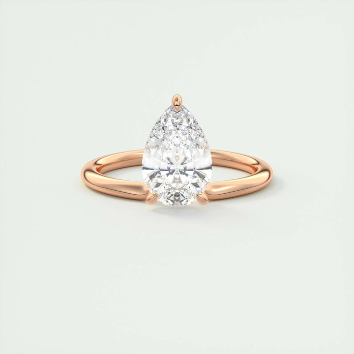 2ct Pear Shaped F - VS1 Lab Grown Diamond Solitaire Engagement Ring - Doozy Diamonds