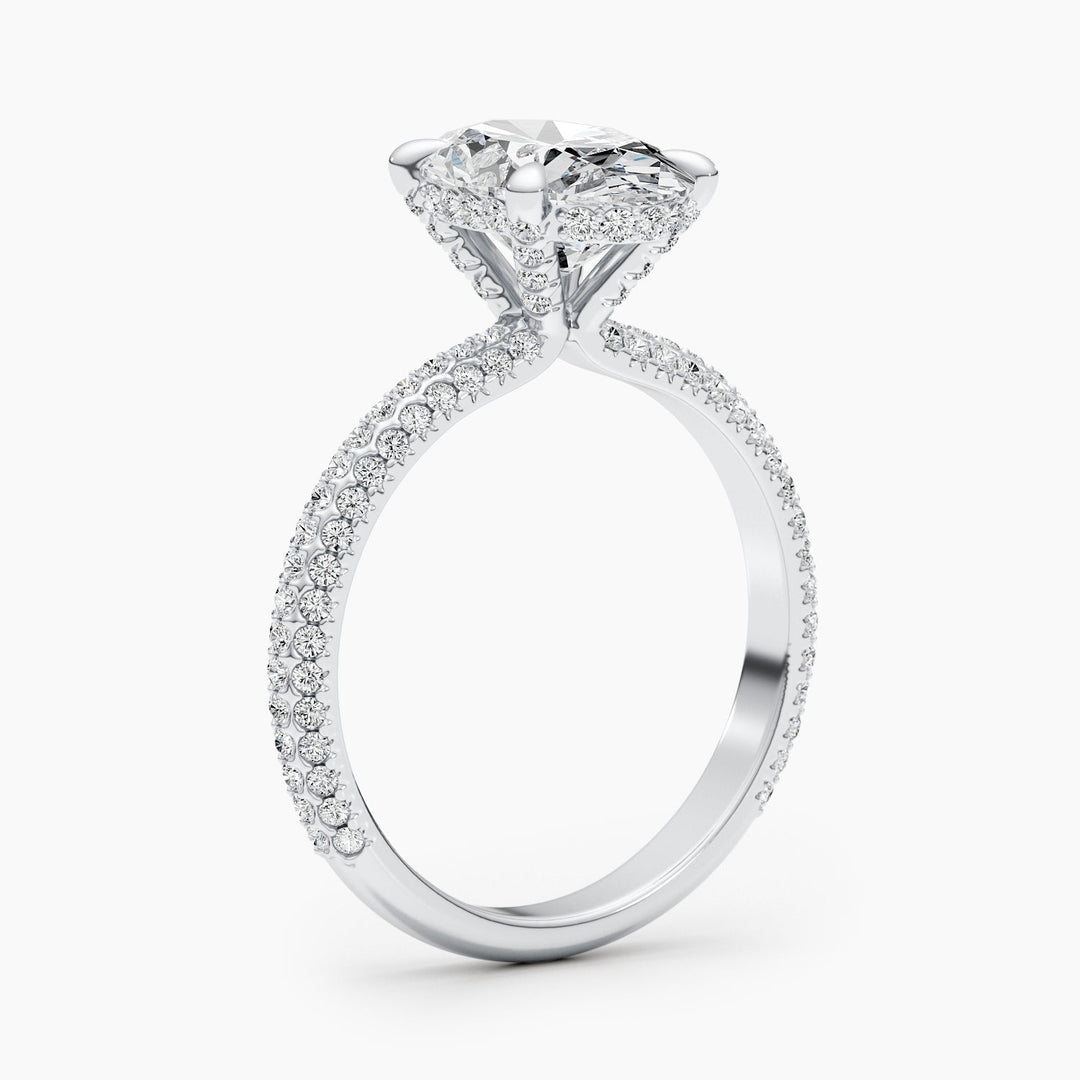 dazzling oval center diamond ring,