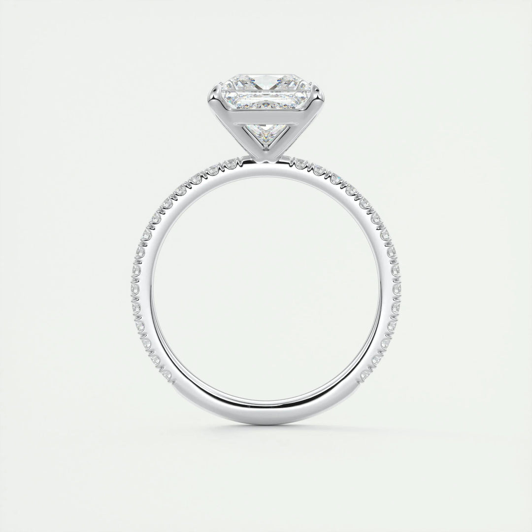 2ct Princess F - VS1 Lab Grown Diamond Pave Engagement Ring - Doozy Diamonds