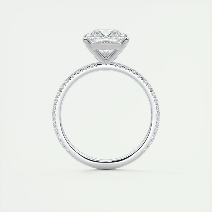 2ct Princess F - VS1 Lab Grown Diamond Pave Engagement Ring - Doozy Diamonds