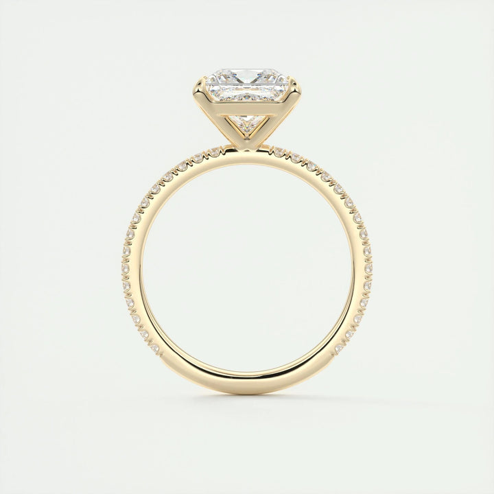 2ct Princess F - VS1 Lab Grown Diamond Pave Engagement Ring - Doozy Diamonds