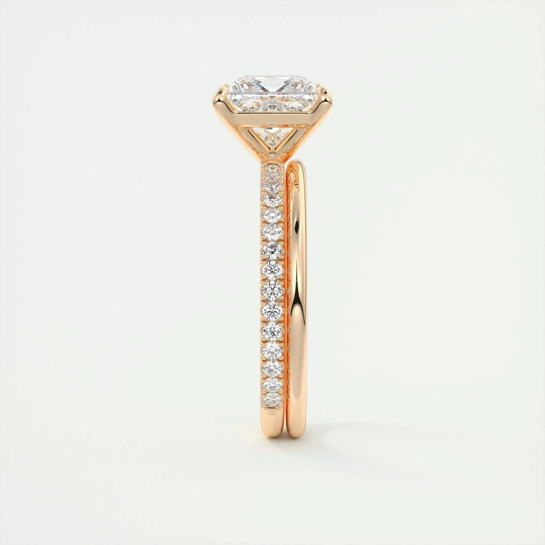 2ct Princess F - VS1 Lab Grown Diamond Pave Engagement Ring - Doozy Diamonds