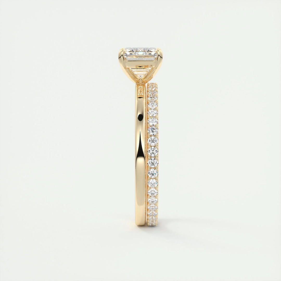 2ct East West Emerald F - VS1 Lab Grown Diamond Solitaire Engagement Ring - Doozy Diamonds