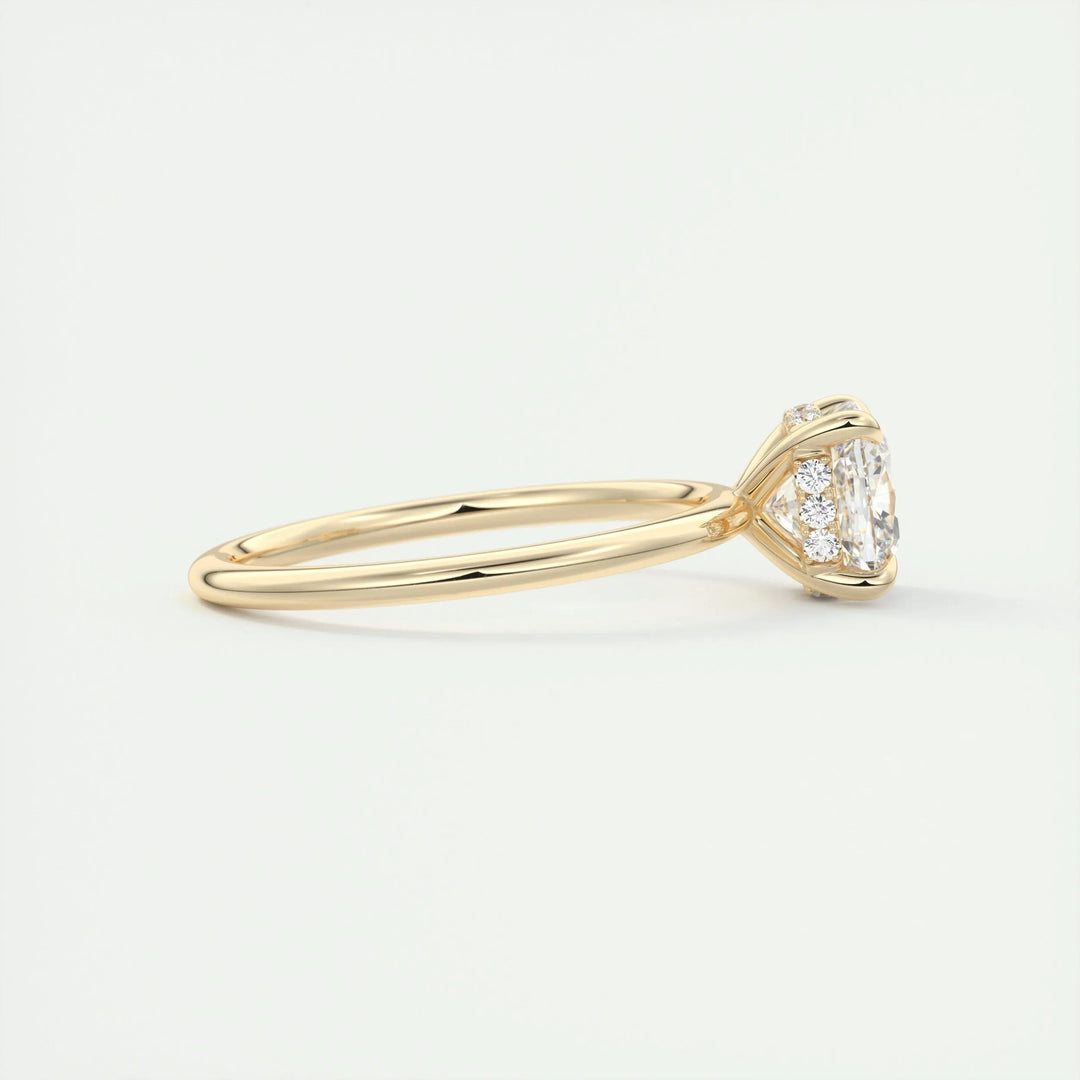 2ct Cushion F- VS1 Lab Grown Diamond Hidden Halo Engagement Ring