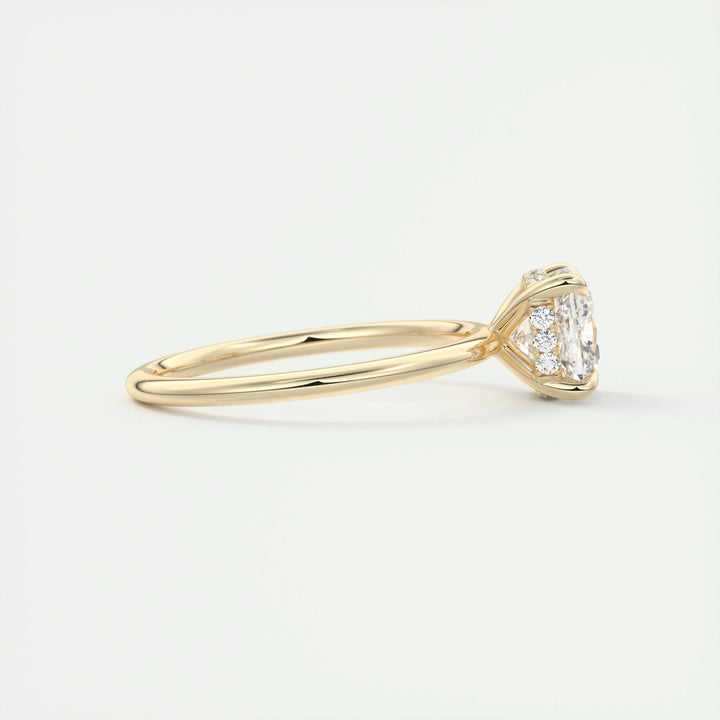 2ct Cushion F- VS1 Lab Grown Diamond Hidden Halo Engagement Ring
