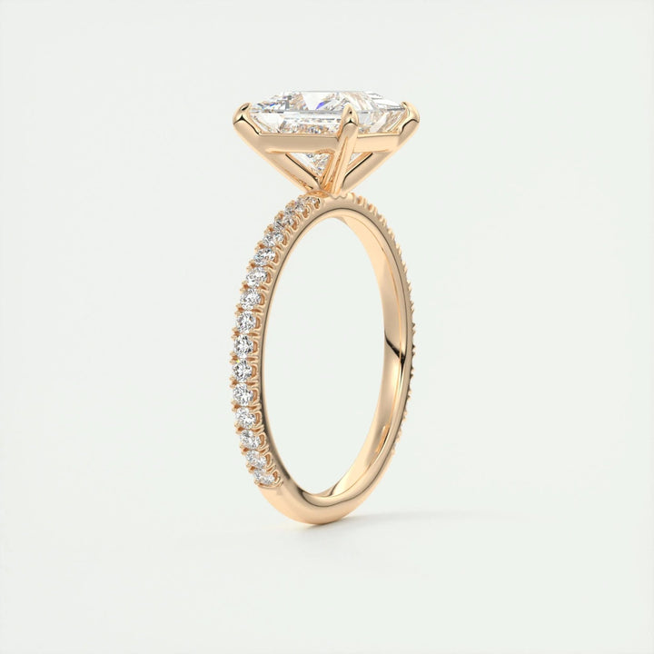 2ct Princess F - VS1 Lab Grown Diamond Pave Engagement Ring - Doozy Diamonds