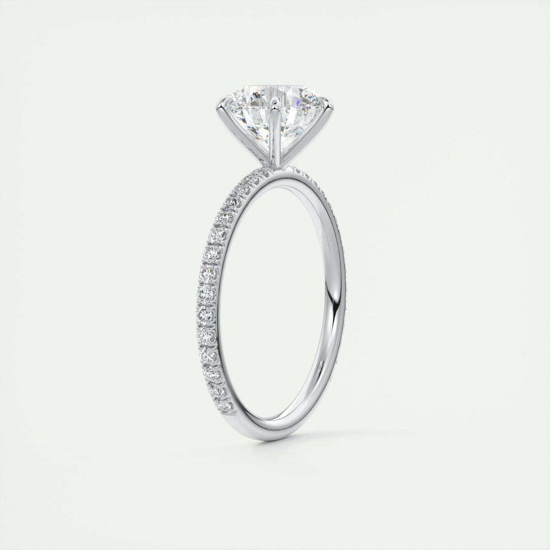 2ct Round F - VS1 Diamond Pave Lag Grown Engagement Ring - Doozy Diamonds