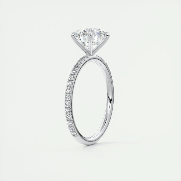 2ct Round F - VS1 Diamond Pave Lag Grown Engagement Ring - Doozy Diamonds
