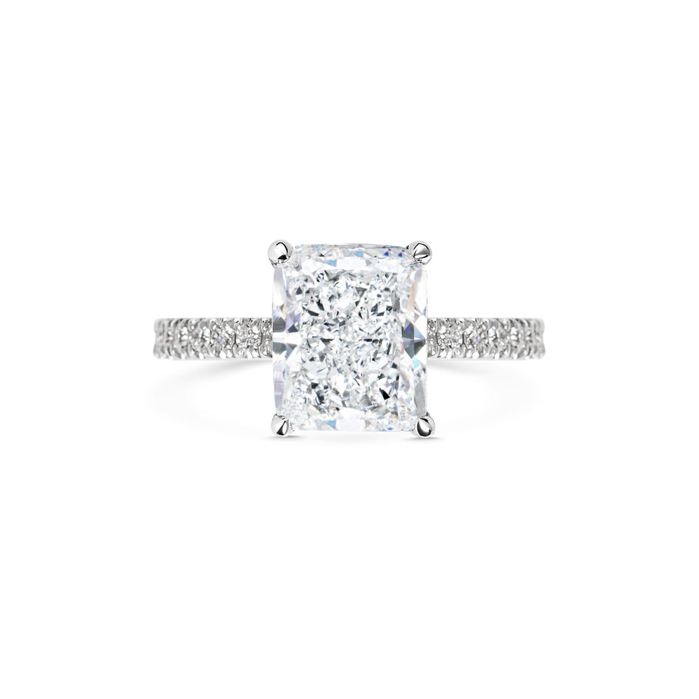 lab grown radiant diamond bridal ring,