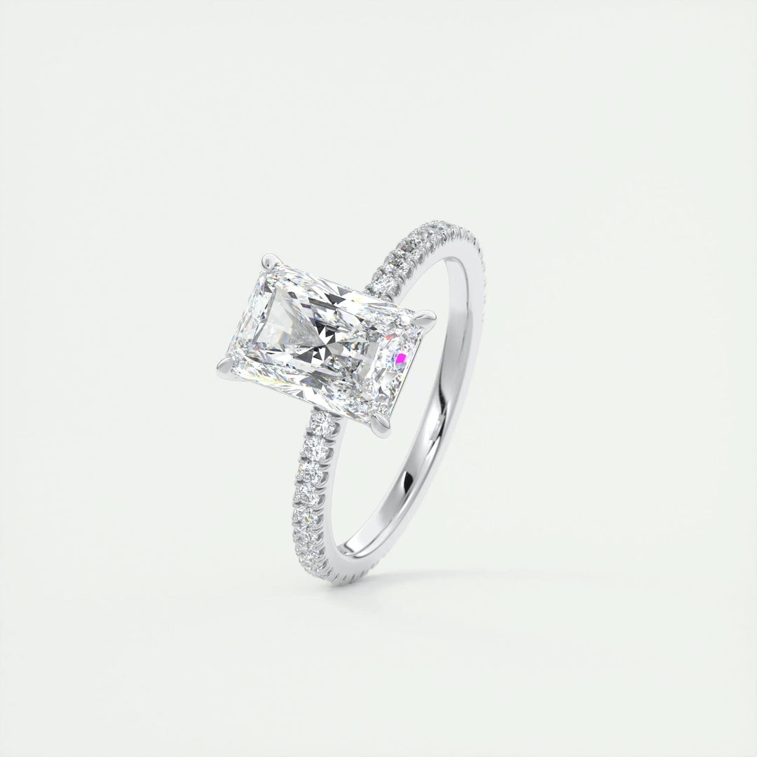 2ct Radiant F - VS1 Lag Grown Diamond Pave Engagement Ring - Doozy Diamonds