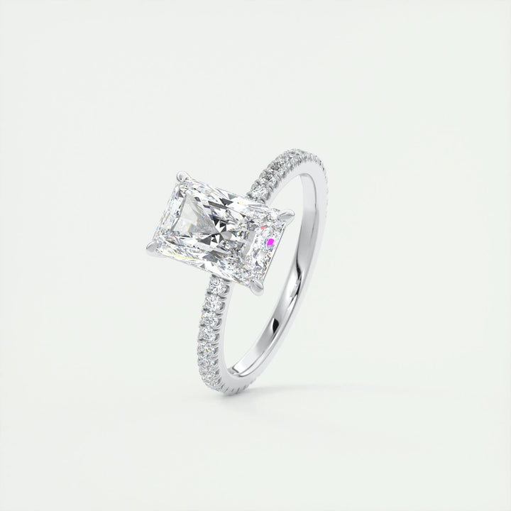 2ct Radiant F - VS1 Lag Grown Diamond Pave Engagement Ring - Doozy Diamonds