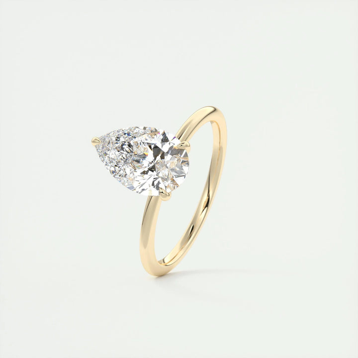 2ct Pear F - VS1 Lab Grown Diamond Solitaire Engagement Ring - Doozy Diamonds