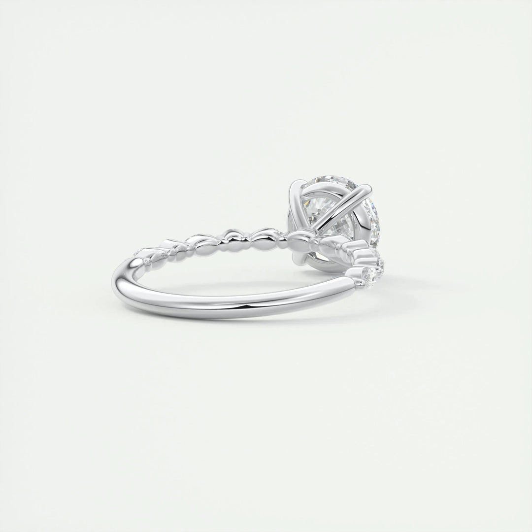 2ct Round F - VS1 Lab Grown Diamond Pave Engagement Ring - Doozy Diamonds