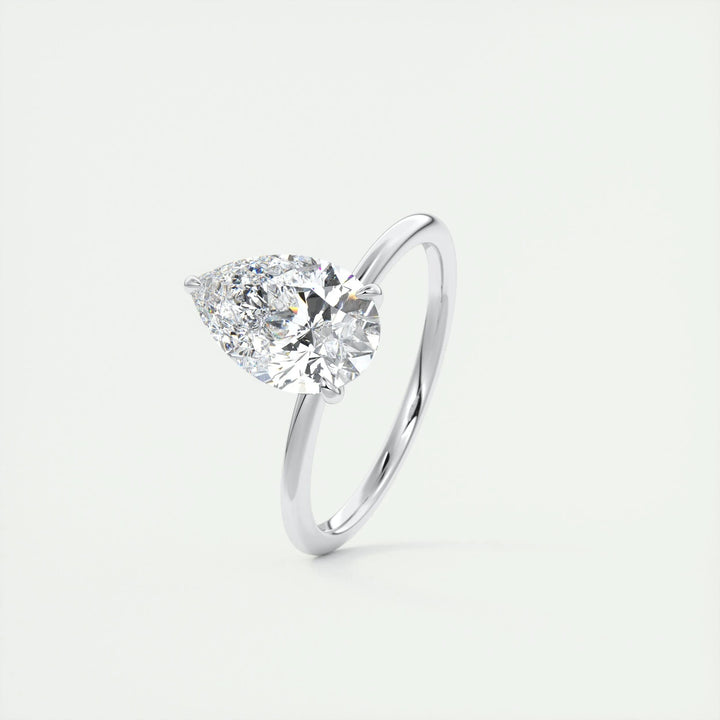 2ct Pear F - VS1 Lab Grown Diamond Solitaire Engagement Ring - Doozy Diamonds
