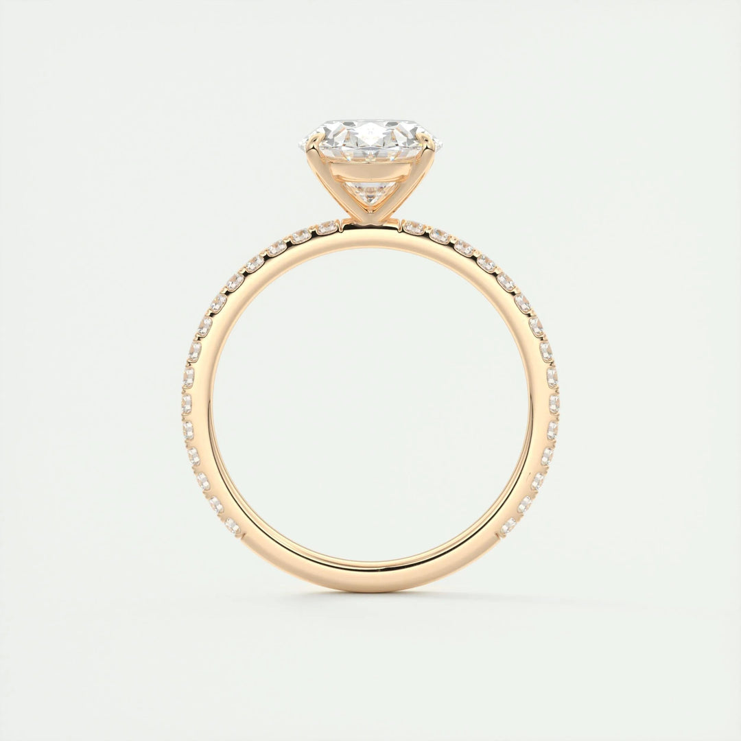 2ct Oval F - VS1 Lab Grown Diamond Pave Engagement Ring - Doozy Diamonds