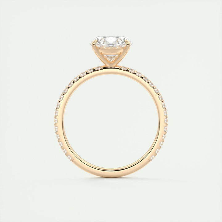 2ct Oval F - VS1 Lab Grown Diamond Pave Engagement Ring - Doozy Diamonds