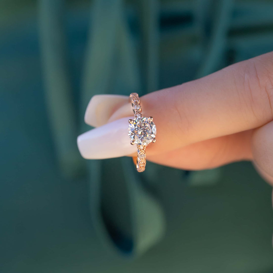 1.80CT Round Cut Solitaire Moissanite Diamond Engagement Ring