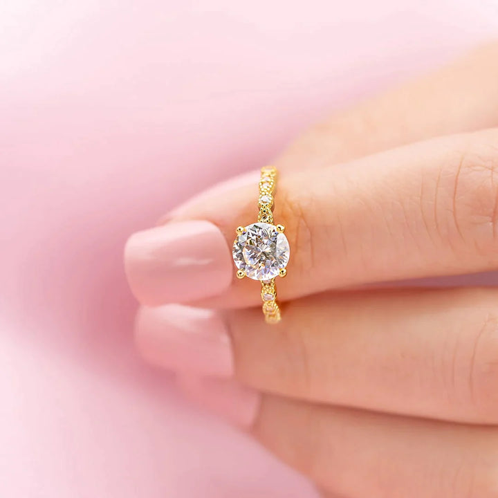 1.80CT Round Cut Solitaire Moissanite Diamond Engagement Ring