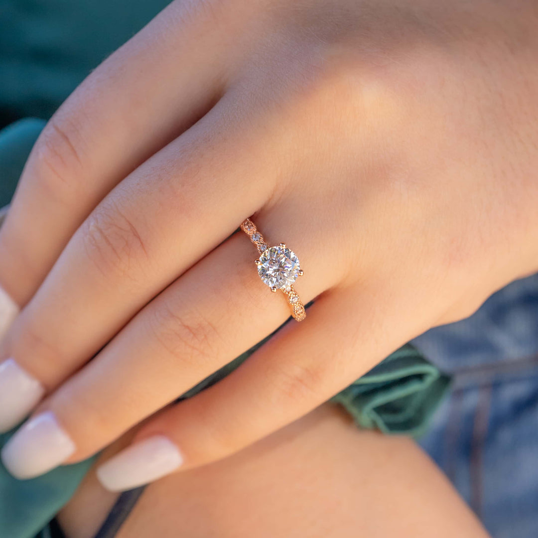 1.80CT Round Cut Solitaire Moissanite Diamond Engagement Ring