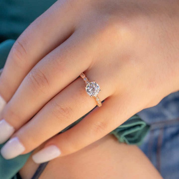 1.80CT Round Cut Solitaire Moissanite Diamond Engagement Ring